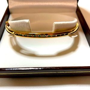 Diamond and Emerald Bangle Bracelet